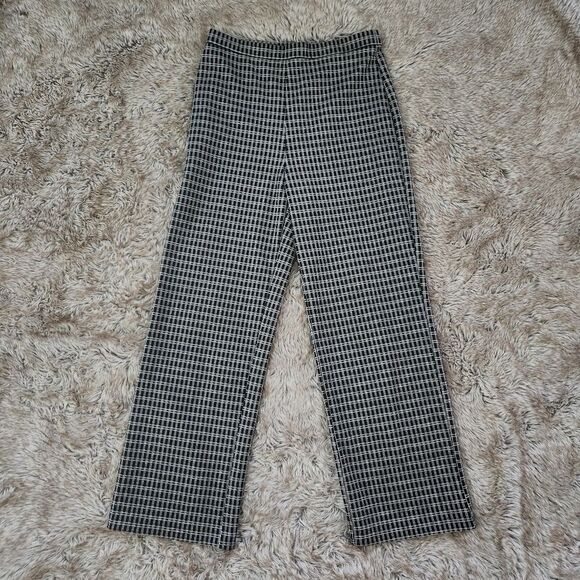 Reformation Deadstock Collection Plaid Straight Leg Pants Black Size Small - Picture 1 of 10